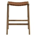 thumbnail image 5 of Modway Saoirse Faux Leather Wood Counter Stool - Set of 2 in Walnut Brown, 5 of 10