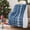 Blue, variant on Plush Flannel Sherpa Throw Blanket Chevron 50" x 60" Super Soft Micro Fleece Reversible TV Blanket for Couch Bed, Brown
