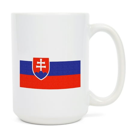 

15 fl oz Ceramic Mug Slovakia Country Flag Letterpress Dishwasher & Microwave Safe
