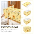 thumbnail image 4 of Foldable Fabric Storage Bin With Handle Collapsible Basket Box Storage With Lid Organizer Watercolor Yellow Daises, 4 of 7