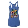 thumbnail image 3 of Funny Neon Sloth | Dean Russo Art Animal Lover Tri-Blend Racerback Sleeveless Top, Vintage Royal, XL, 3 of 5