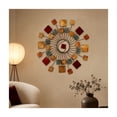 thumbnail image 4 of DecMode Modern Metal Sun Shaped Abstract Wall Décor with Wavy Metal Rods and Multi Colored Square Shaped Tips, 32"D, 4 of 18