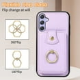 thumbnail image 6 of Asuwish Compatible with Samsung Galaxy A15 5G/4G Wallet Phone Case Screen Protector Ring Crossbody Strap Stand Credit Card Holder RFID Cell Cover for A 15 G5 15A Women Girls Purple, 6 of 8