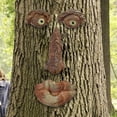 thumbnail image 3 of Ygjytge Estatuas Resina Old Man Tree Caras Bricolaje Dibujadas A Mano para Adornos Al Aire Libre (B), 3 of 6