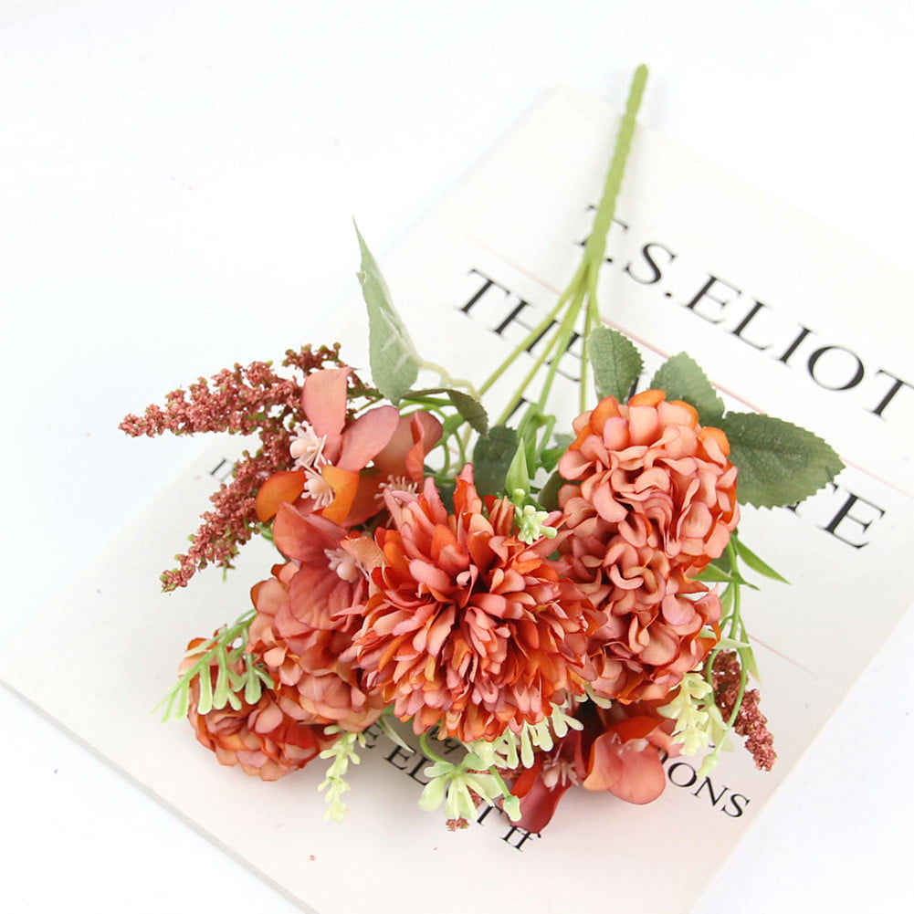 Artificial Fake Bouquet Silk Carnation Flower Bunch Wedding Party Home Decor 