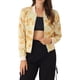 thumbnail image 1 of Chaqueta bomber para mujer Inspire Chic, corte slim, ligera, con cierre, color amarillo, 1 of 4