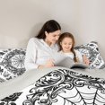 thumbnail image 4 of Homewish Gothic Skull Full Size Comforter Sets,Boho Damask Flowers Bedding Comforter Set,White Black,Halloween Duvet,Light Gray Reversible,3 Pieces,1 Comforter and 2 Pillowcases, 4 of 7