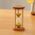 thumbnail image 1 of Yeacher Hourglass Sand Timer 3 Minutes Sand Clock Round Watch Glass Wood Timer, 1 of 7