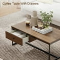 thumbnail image 3 of Manora Coffee Table with Storage Drawers, Wooden Farmhouse Rectangular Center Table for Living Room, 3 of 7