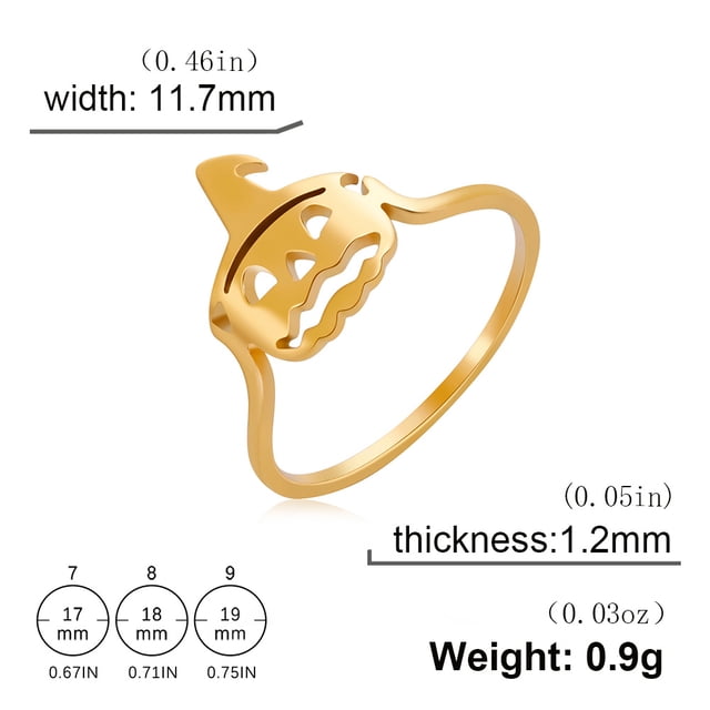 1pc Golden and Silver Halloween Pumpkin Ring - Stylish and Unique Jewelry for Any Occasion