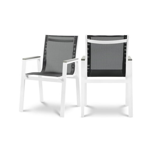 Meridian Furniture Nizuc Black Outdoor Patio Dining Arm Chair (Set of 2)