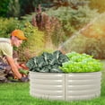 thumbnail image 2 of Aoodor Metal Raised Garden Bed - 42''(L) x 24''(W) x 17''(H) - Outdoor Garden Planter Box for Vegetables, Flowers, and Herbs - Beige (Set of 2), 2 of 8