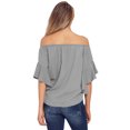 thumbnail image 5 of Women Gray/White/Black/Blue/Yellow Off The Shoulder Knot Front Top, 5 of 5