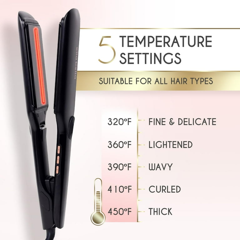 ELLA BELLA® Titanium Flat Iron Hair Straightener (with Infrared