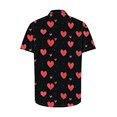 thumbnail image 4 of GERsome Men's Valentine's Day Short Sleeve Shirts Button Down Love Heart Graphic Beach Vacation Shirts S-5XL, 4 of 5