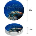 thumbnail image 1 of FMSHPON Ocean Sea Turtle Set of 8 Round Coaster for Drinks, Absorbent Ceramic Stone Coasters Cup Mat with Cork Base for Home Kitchen Room Coffee Table Bar Decor, 1 of 6