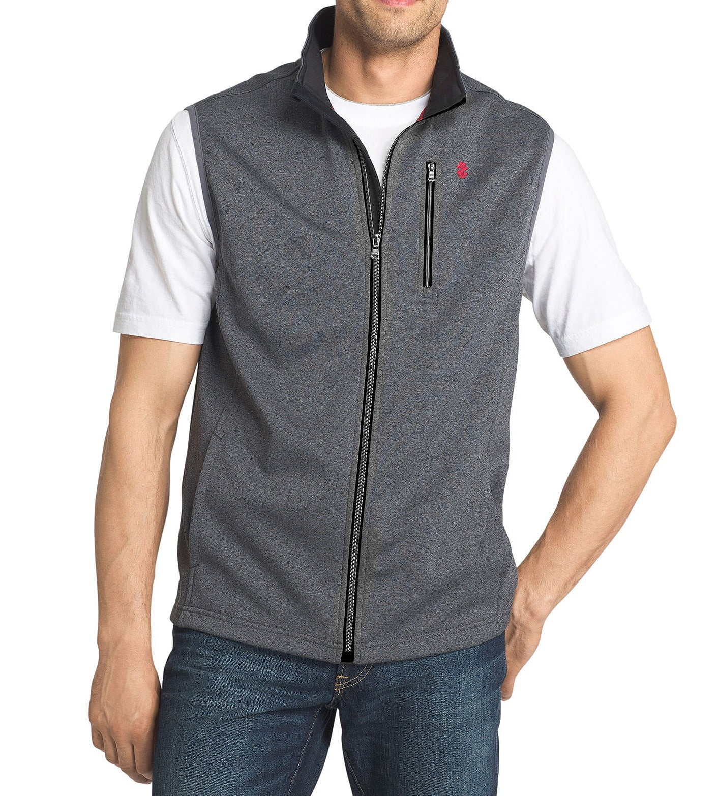 IZOD NEW Gray Mens Size Small S Sleeveless Spectator Fleece Vest