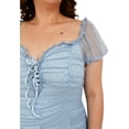 thumbnail image 4 of Vestido de mesh fruncido Roman Fashion, Tallas Extras, 13228 (Azul cielo) azul cielo 40 Roman Fashion V-HM-13228-AZUL, 4 of 6