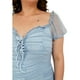 thumbnail image 4 of Vestido fruncido de mesh Roman Fashion Talla Extra 13228 Azul cielo, 4 of 6