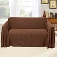 thumbnail image 2 of Collections Etc Alexandria Tone-on-Tone Jacquard Design Furniture Throw Chocolate Loveseat, 2 of 2