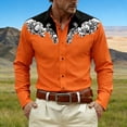 thumbnail image 2 of Y-Sunset Western Shirts for Men Cowboy Pearl Snap Long Sleeve 3D Print Country Shirts Casual Work Slim Fit Button Down Outfits, 2 of 4