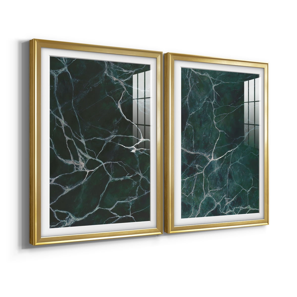 Wexford Home Jade Marble I Premium Framed Print, 26.5" x 36.5" - Ready to Hang, Gold (Set of 2)