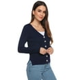 thumbnail image 6 of Purcoar Women's Sweater Button Down V-Neck Knit Long Sleeve Cardigans for Women, 6 of 8