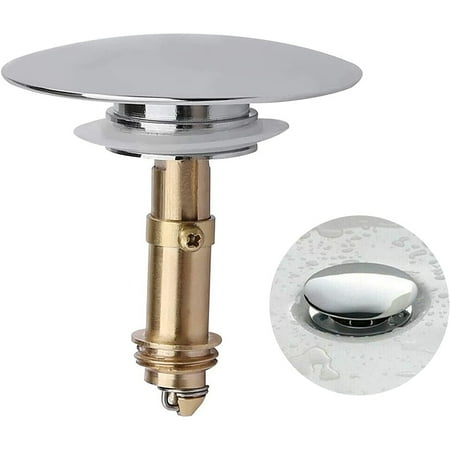 

Geege Chrome Pop up Basin Waste Slotted Kit Bathroom Sink Push Button Click Clack Plug
