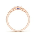 thumbnail image 2 of ANGARA Natural Vintage Style Bezel-Set Oval Tanzanite Ring with Diamonds in 14K Rose Gold for Women (Size-7x5mm) | December Birthstone, Anniversary, Jewelry Gift for Women | Natural Tanzanite Ring, 2 of 9