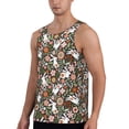 thumbnail image 2 of Fotbe Rabbits on Floral Pattern Men's Quick Dry Workout Tank Top Gym Muscle Tee Fitness Bodybuilding Sleeveless T Shirt Breathable Workout Shirt-3X-Large, 2 of 9