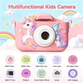 thumbnail image 2 of PayUSD Kids Camera Unicorn Selfie Camera Toys for Toddlers Ages 3+ Girls Boys HD Digital Video Camera 32GB, Christmas Birthday Gifts, Pink, 2 of 8