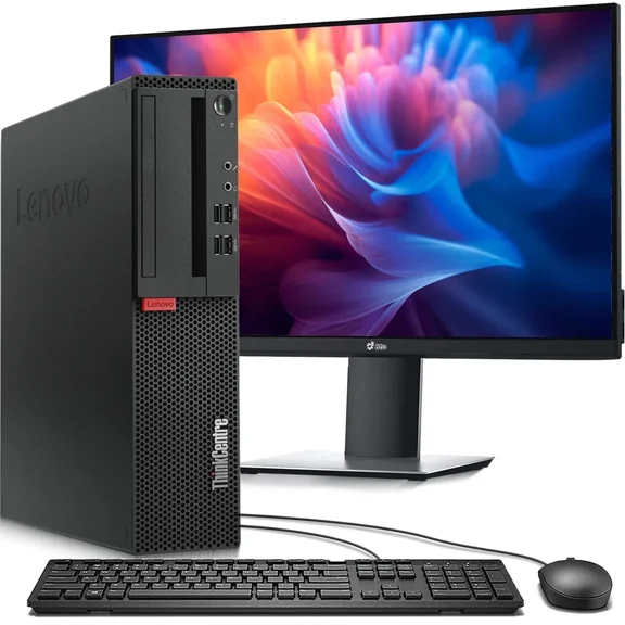 Restored Lenovo Thinkcentre Desktop, Intel Core i5-7500T 7th Gen Processor, Wi-Fi, 16GB DDR4 RAM, 128GB SSD, Windows 11 Pro, Keyboard & Mouse, Wi-Fi, Home & Office Desktop PC