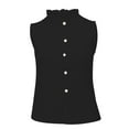 thumbnail image 6 of Sleeveless Dress Shirts for Women, Yigetop A Versatile Sleeveless Shirt with A Collar for A Slimming Look As An inner Layer for A Suit Sleeveless Button Up Shirts for Women Black XL, 6 of 8