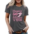 thumbnail image 1 of Cathalem T-Shirts d'Été pour Femmes, Col Rond à Volants, Coupe Ample, Gris Foncé TG, 1 of 5