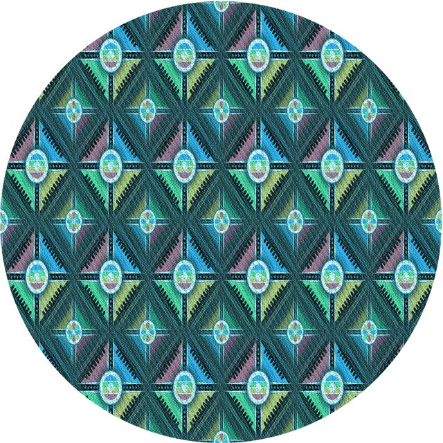Ahgly Company Tapis Rond Lavable en Machine Intérieur Transitionnel Bleu Foncé Gris Bleu, 8 Pieds Rond