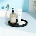 thumbnail image 2 of Bathroom Vanity Tray, 1 Pack 9" ABS Black Round Vanity Trays for Bathroom Counter, Dresser Decor Trays for Perfume, Candles, Keys, Kitchen Countertop Organizer, Decorative Tray Soap Holder, 2 of 7