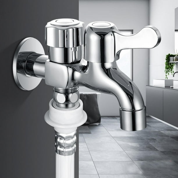 Grifo para el hogar, grifo de agua de lavado con galvanoplastia de cobre G1/2 pulgadas, grifo para lavadora, confiabilidad excepcional