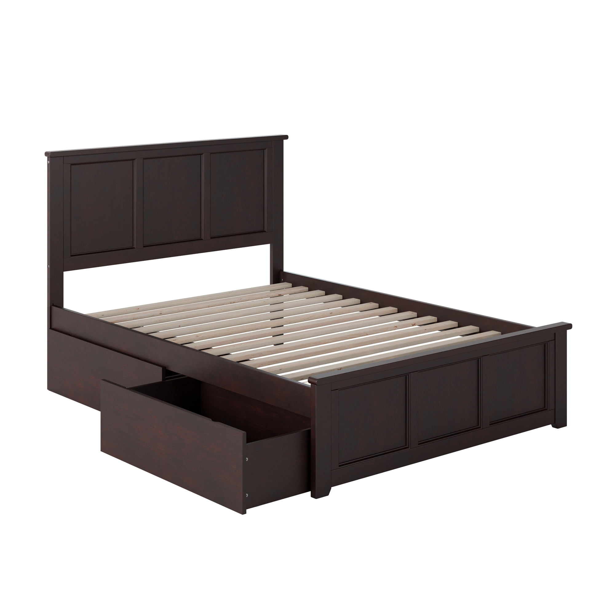 AFI Madison Full Platform Bed with Matching Footboard & Storage Drawers, Espresso