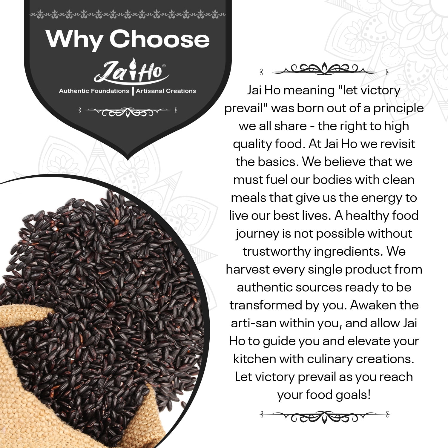 Jai Ho Certified Organic Black Rice 5 LB - Gluten Free, Vegan, Non-GMO - Resealable Zip Lock Pouch (Black Rice)