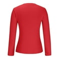 thumbnail image 5 of ZyeKqe Going out Tops for Women Long Sleeve Shirts Crewneck Ribbed Knit Stretchy Slim Fitted Basic Tees 2024 Fall Top, 5 of 6