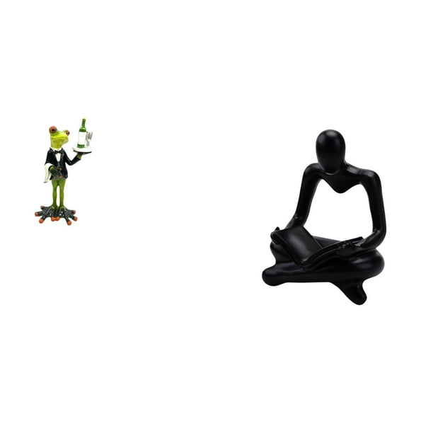 Estatua De Rana Camarero, Escultura Animal, Figura Decorativa Creativa, Adorno De Mesa Para Chimenea, Estante De Entrada, Regalo De Cumpleaños, Escultura Artesanal De Pensador Abstracto Para