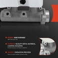 thumbnail image 2 of A-Premium Brake Master Cylinder with Reservoir and Cap Compatible with Cadillac Vehicles - DeVille 2002 2003 2004 2005 - Replaces# 18046509, 103007, 2 of 8