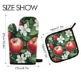 thumbnail image 2 of Yayeee Oven Mitts and Pot Holder Set of 2 Heat Resistant Kitchen Gloves Baking Hot Pad, Red Apple Pattern, 2 of 5