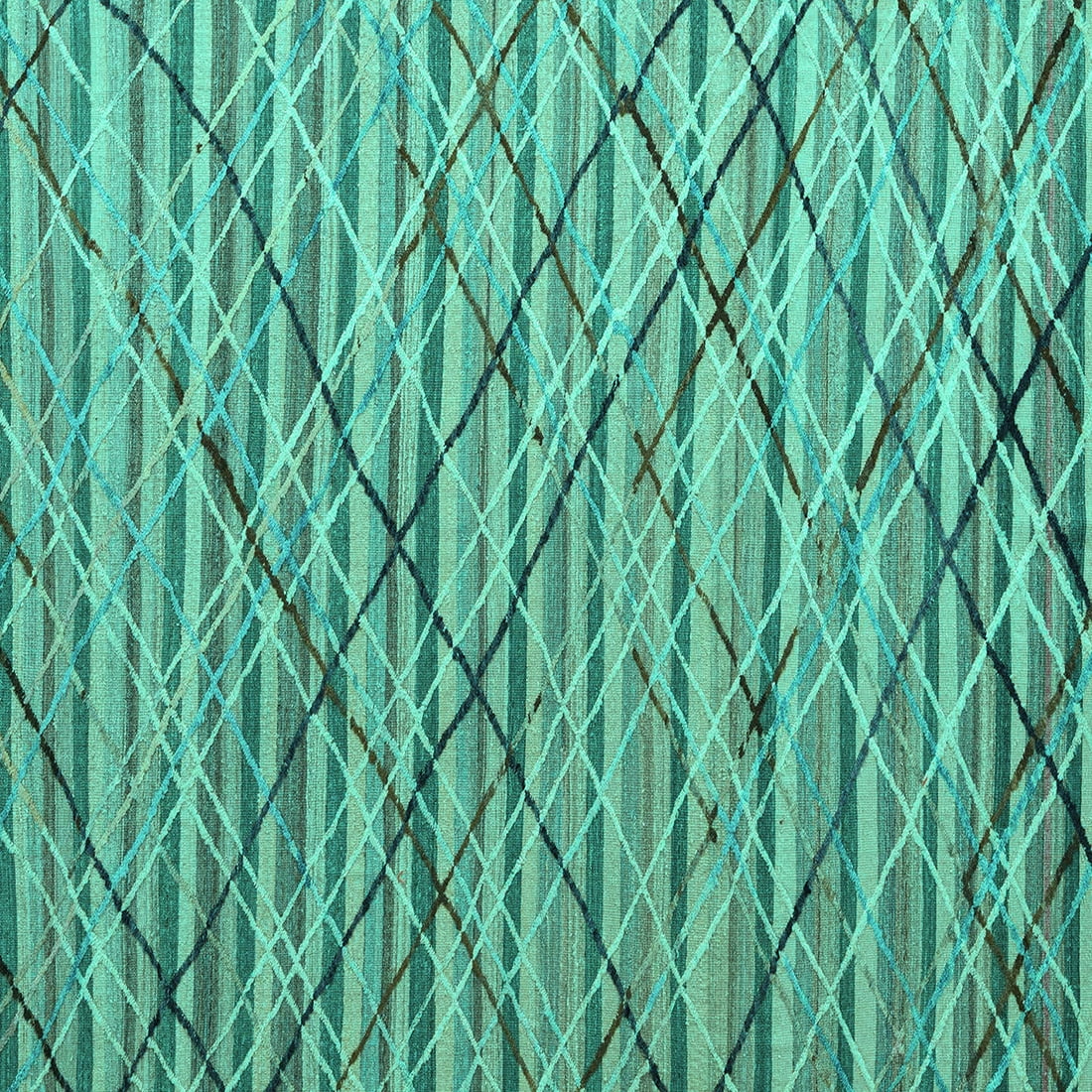 Ahgly Company Indoor Square Abstract Turquoise Blue Modern Area Rugs, 4 ...