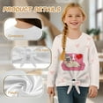 thumbnail image 5 of DISNIMO Girls Tunic Tops Pug Heart Print Casual Basic Loose Pullover Long Sleeve Blouse Top Tie Front Outfits Fall Winter Tee Shirts, 5 of 8