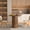 Walnut, variant on 31.5 in Small Round Dining Table for 2–4, Space Saving Kitchen Table with Storage, Mid Century Modern Metal Legs, Black