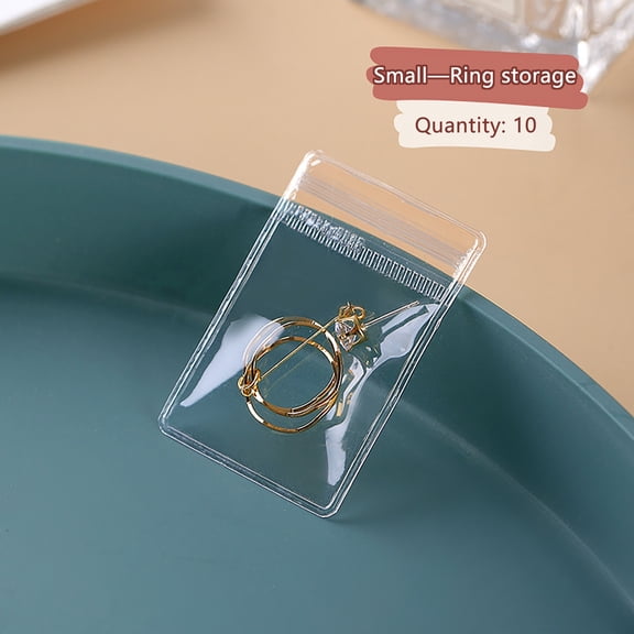 10 Pack Anti-Tarnish Jewelry Storage Bags, Clear PVC Small Resealable Pouches for Necklace, Earring, Ring, Portable Jewelry Organizer for Home Storage #001B A