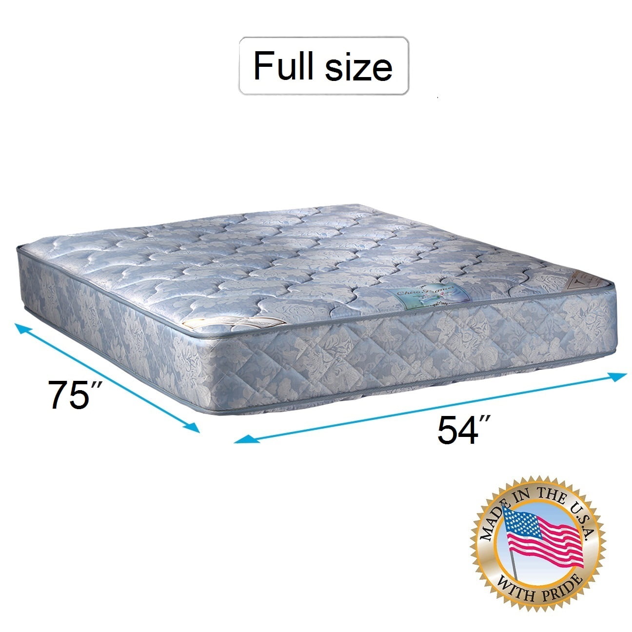 DS USA Chiro Premier 2-Sided Orthopedic (Blue Color) Full Size 54"x75"x9" Mattress Only - Spinal Support System, Fully Assembled, Superior Quality, Long Lasting Comfort by Dream Solutions USA