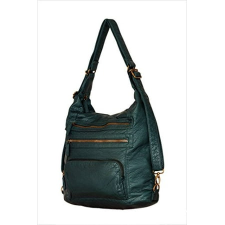 purse convertible backpack vegan leather handbag soft forest