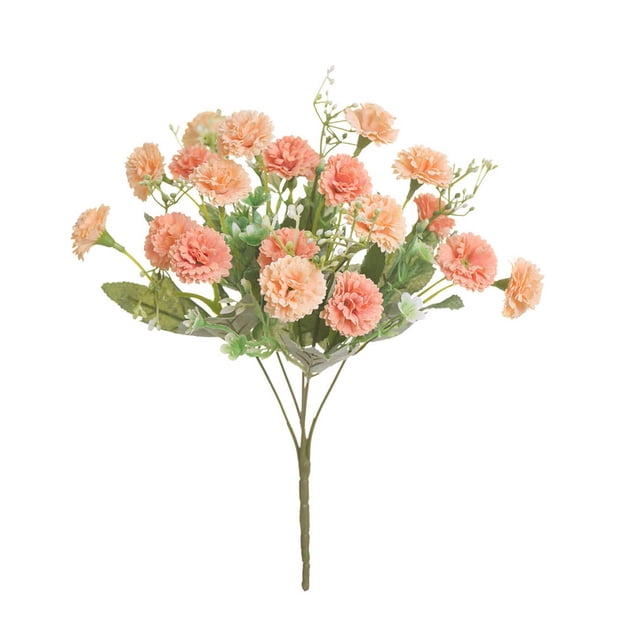 Flor de clavel artificial, oficina en casa, escuela, decoración floral, fiesta de boda, tela de seda, ramo de flores falsas, café ligero Jumpingount HA6616-05B